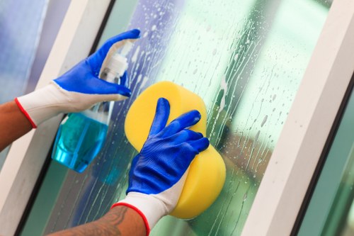 Clean shopfront windows on a Barnes high street property